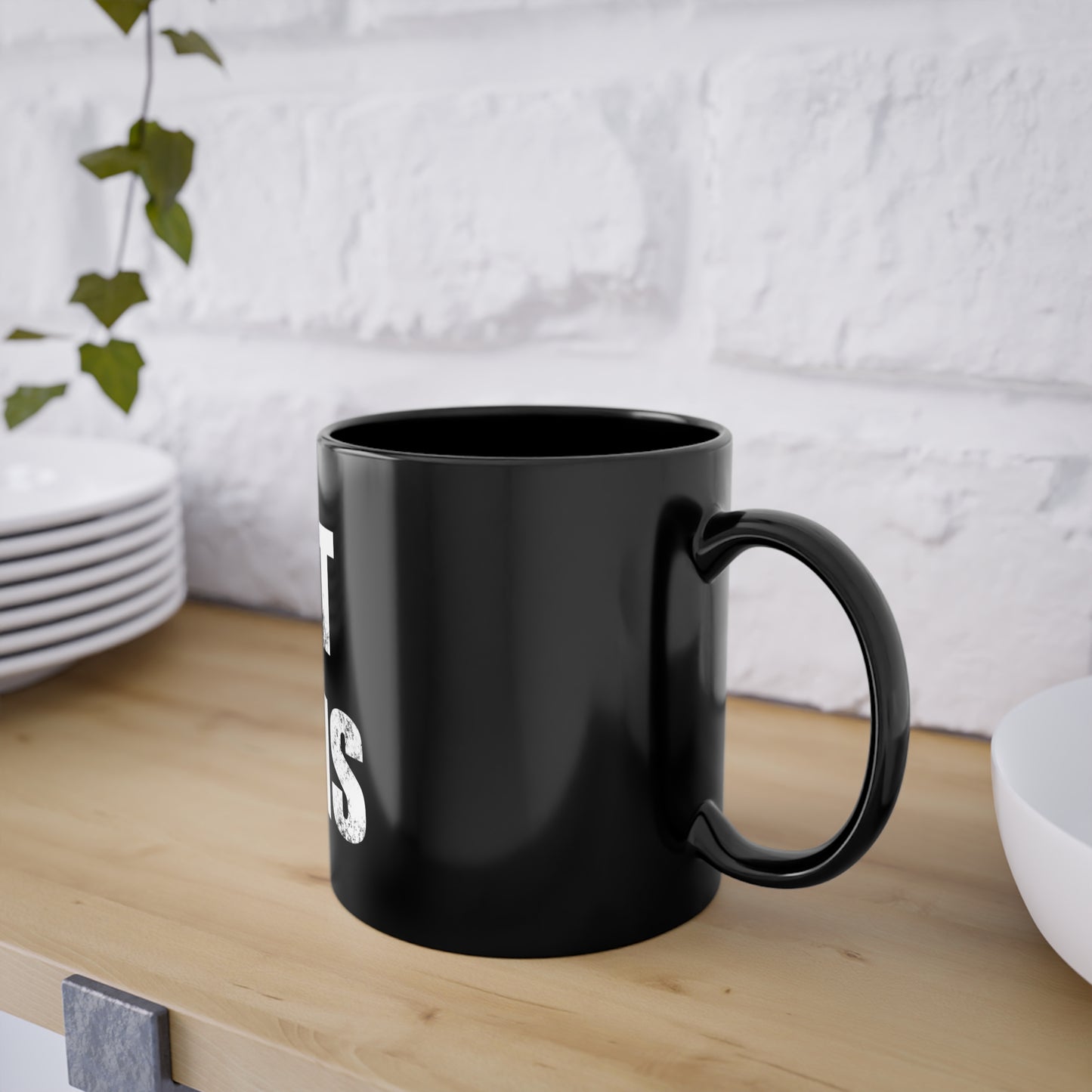 Defeat Your Demons - Black Coffee Mug