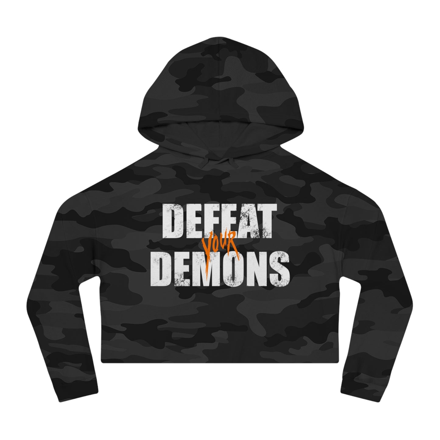 Defeat Your Demons - Women’s Cropped Hooded Sweatshirt