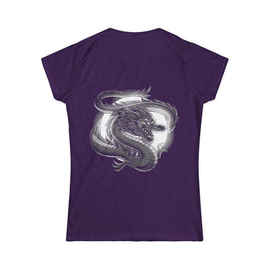 Women's T-Shirt - Moon Dragon - Power Elegance Softstyle Tee